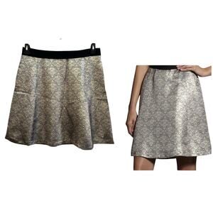 Narciso Rodriguez Gold Brocade Jacquard A Line Skirt Size 14 Festive Party
